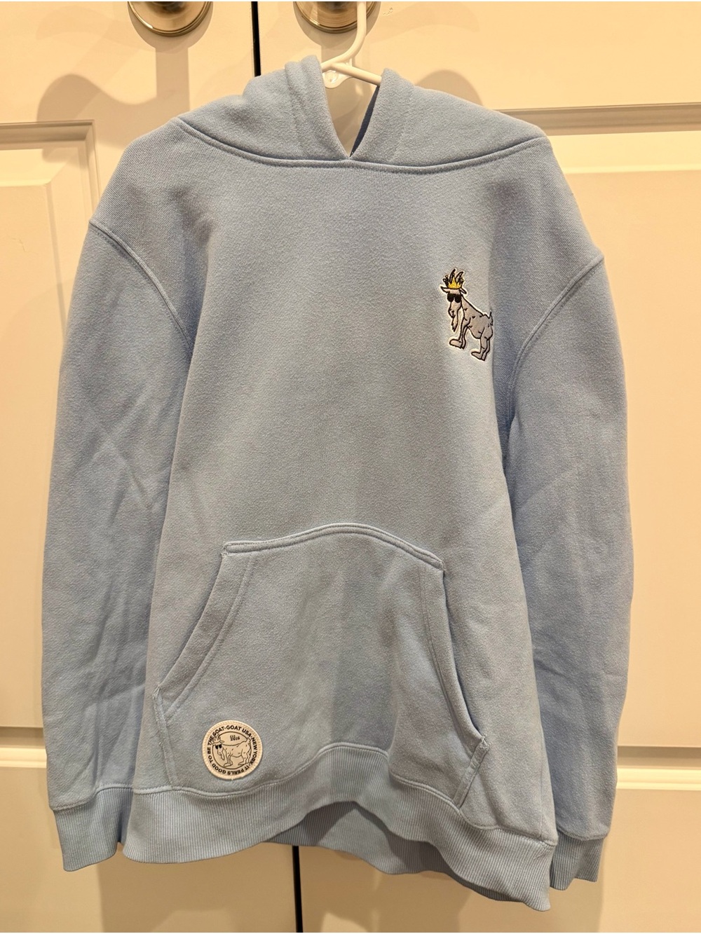 Goat USA Kids Light Blue Hooded Sweatshirt - size youth large